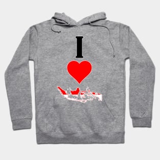 I Heart Indonesia Vertical I Love Indonesian National Flag Map Hoodie